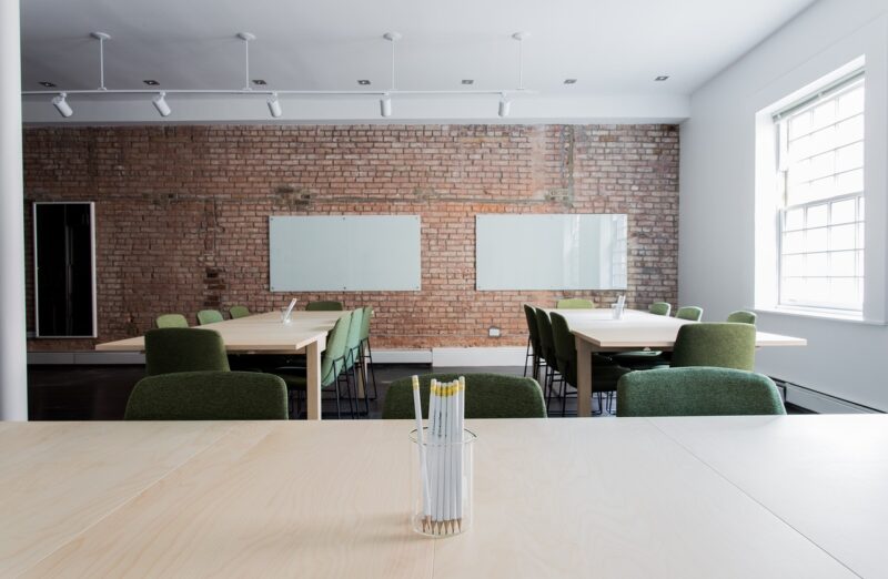 classroom with LED screens
