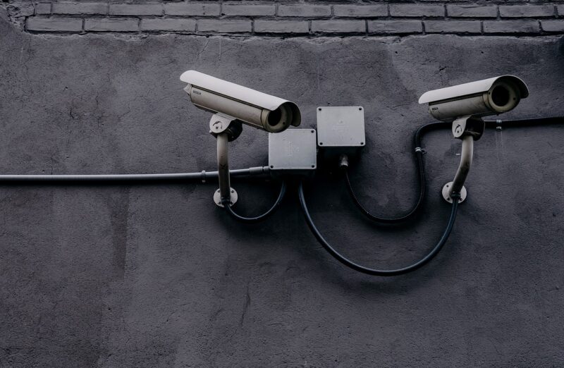 cctv surveillance cameras on a building