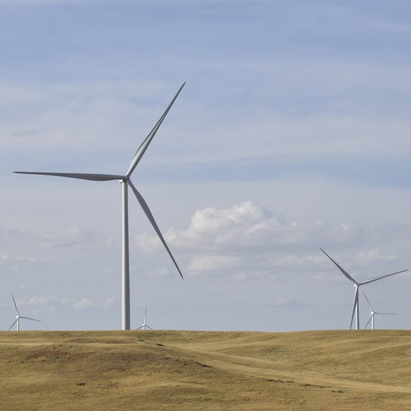 Windmills on a wind farm